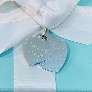 Tiffany & Co Let Me Count The Ways Double Heart Necklace 925 Sterling Silver 16”